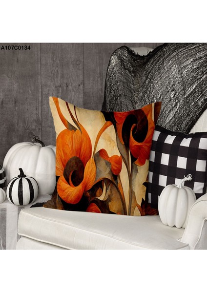 Kırlent Kılıf Çift Tarafı Baskılıdır Süet Kümaş