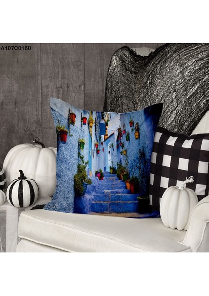 Kırlent Kılıf Çift Tarafı Baskılıdır Süet Kümaş