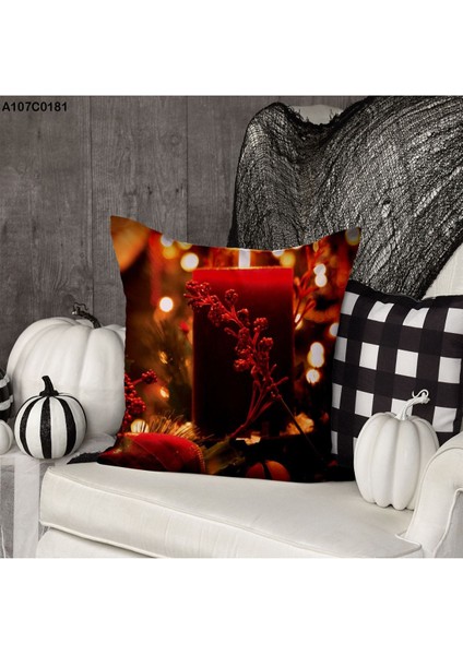 Kırlent Kılıf Çift Tarafı Baskılıdır Süet Kümaş