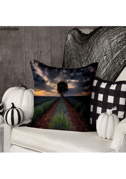 Kırlent Kılıf Çift Tarafı Baskılıdır Süet Kümaş