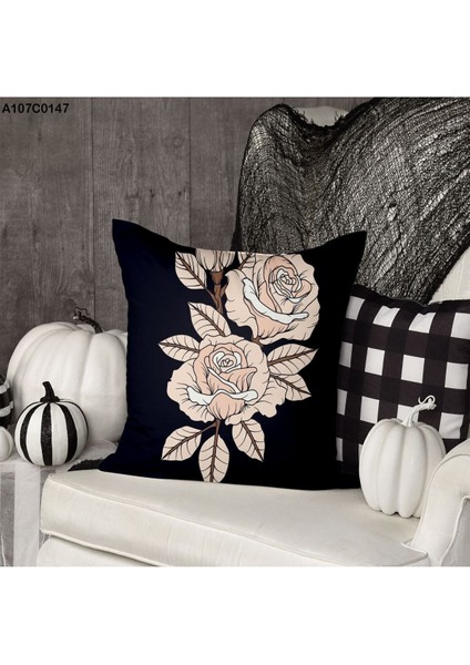 Kırlent Kılıf Çift Tarafı Baskılıdır Süet Kümaş