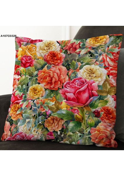 Kırlent Kılıf Çift Tarafı Baskılıdır Süet Kümaş