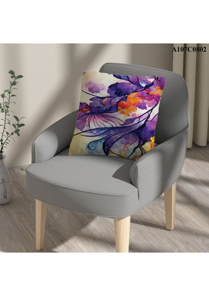 Kırlent Kılıf Çift Tarafı Baskılıdır Süet Kümaş