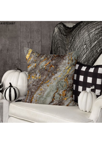 Kırlent Kılıf Çift Tarafı Baskılıdır Süet Kümaş