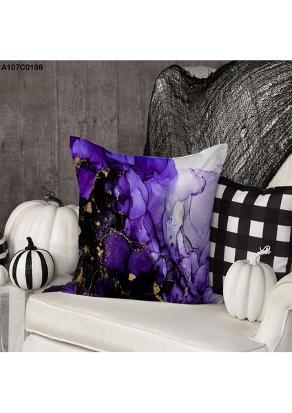 Kırlent Kılıf Çift Tarafı Baskılıdır Süet Kümaş