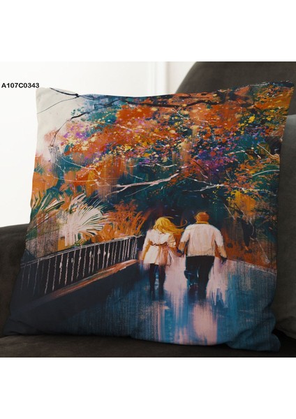 Kırlent Kılıf Çift Tarafı Baskılıdır Süet Kümaş