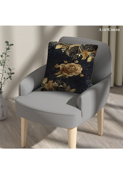 Kırlent Kılıf Çift Tarafı Baskılıdır Süet Kümaş