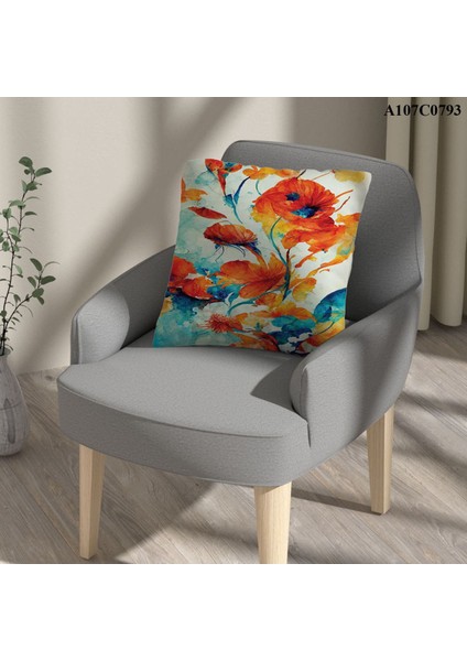 Kırlent Kılıf Çift Tarafı Baskılıdır Süet Kümaş