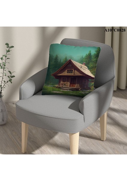 Kırlent Kılıf Çift Tarafı Baskılıdır Süet Kümaş