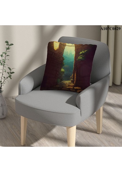 Kırlent Kılıf Çift Tarafı Baskılıdır Süet Kümaş