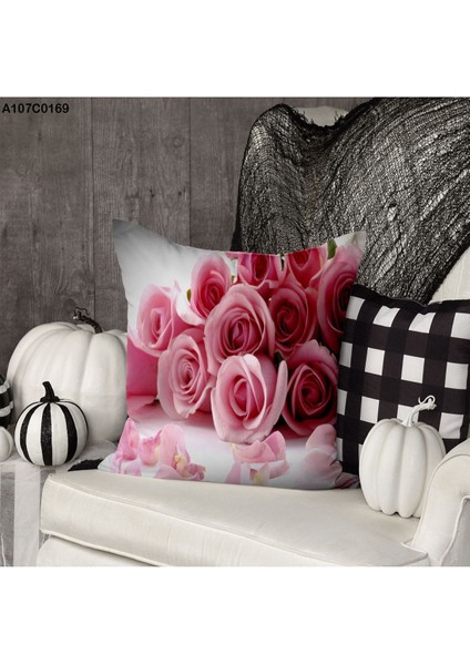 Kırlent Kılıf Çift Tarafı Baskılıdır Süet Kümaş