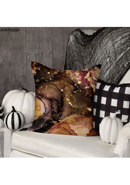 Kırlent Kılıf Çift Tarafı Baskılıdır Süet Kümaş