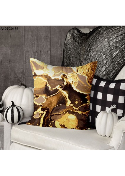 Kırlent Kılıf Çift Tarafı Baskılıdır Süet Kümaş