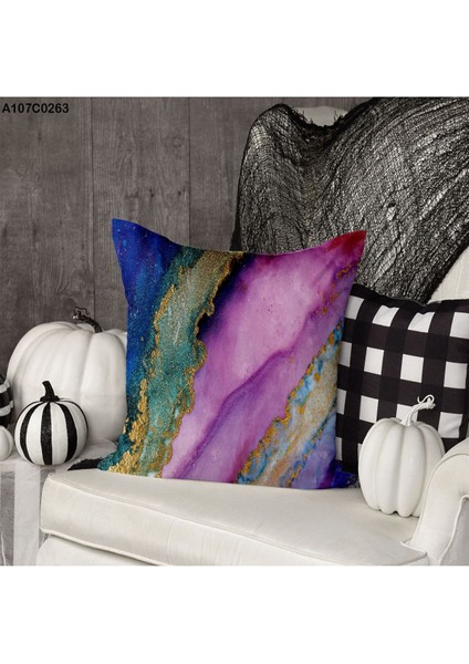 Kırlent Kılıf Çift Tarafı Baskılıdır Süet Kümaş