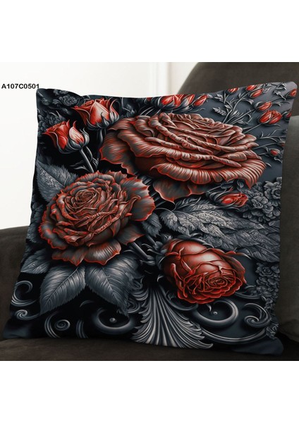 Kırlent Kılıf Çift Tarafı Baskılıdır Süet Kümaş