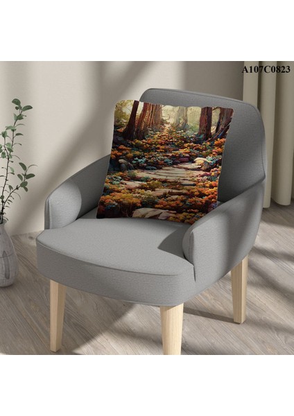 Kırlent Kılıf Çift Tarafı Baskılıdır Süet Kümaş