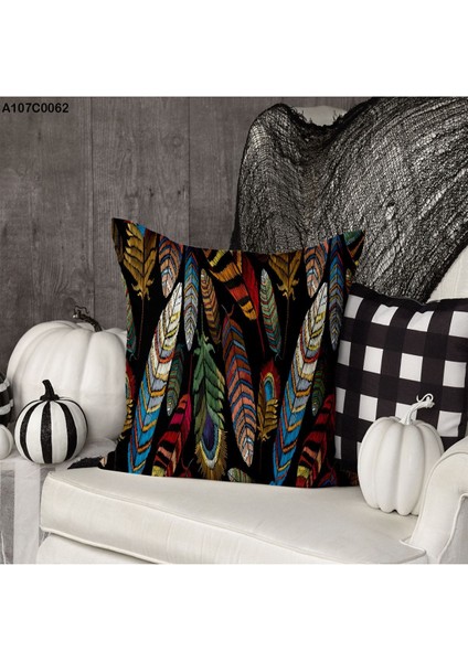 Kırlent Kılıf Çift Tarafı Baskılıdır Süet Kümaş