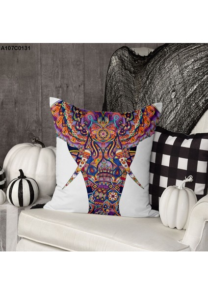 Kırlent Kılıf Çift Tarafı Baskılıdır Süet Kümaş