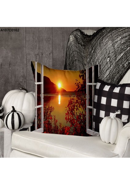 Kırlent Kılıf Çift Tarafı Baskılıdır Süet Kümaş