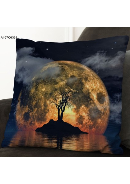 Kırlent Kılıf Çift Tarafı Baskılıdır Süet Kümaş