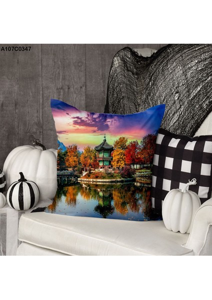 Kırlent Kılıf Çift Tarafı Baskılıdır Süet Kümaş