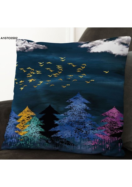 Kırlent Kılıf Çift Tarafı Baskılıdır Süet Kümaş