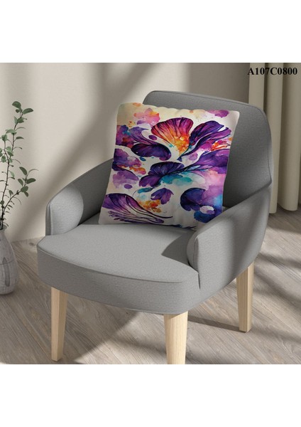 Kırlent Kılıf Çift Tarafı Baskılıdır Süet Kümaş