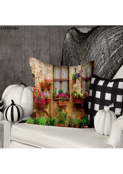 Kırlent Kılıf Çift Tarafı Baskılıdır Süet Kümaş