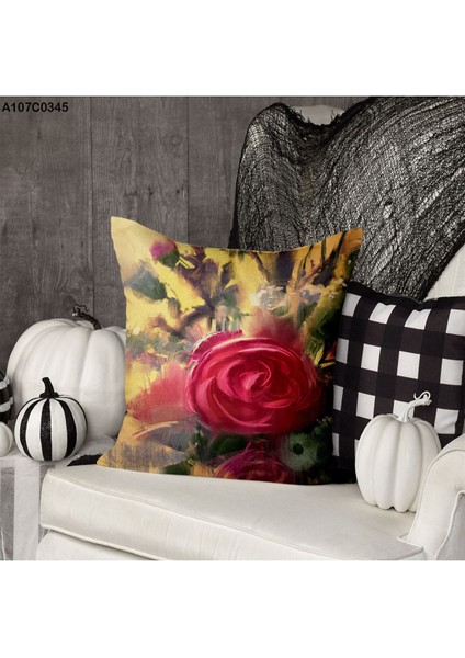 Kırlent Kılıf Çift Tarafı Baskılıdır Süet Kümaş