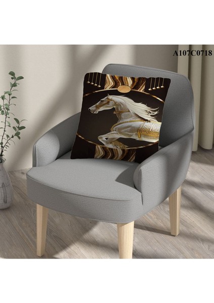 Kırlent Kılıf Çift Tarafı Baskılıdır Süet Kümaş