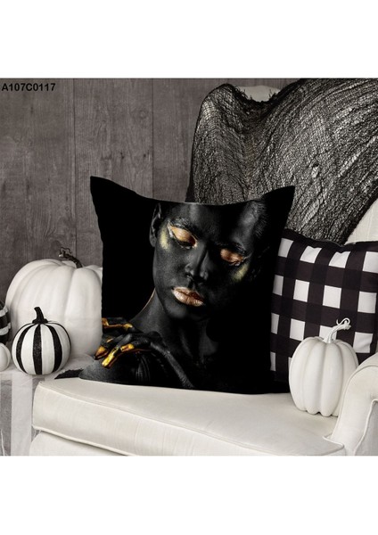 Kırlent Kılıf Çift Tarafı Baskılıdır Süet Kümaş