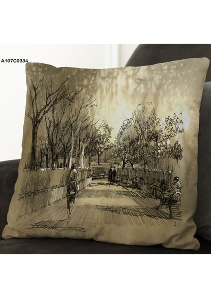 Kırlent Kılıf Çift Tarafı Baskılıdır Süet Kümaş