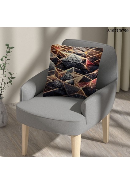 Kırlent Kılıf Çift Tarafı Baskılıdır Süet Kümaş