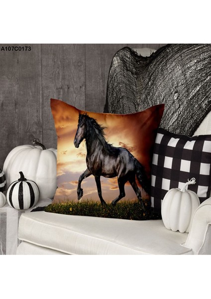 Kırlent Kılıf Çift Tarafı Baskılıdır Süet Kümaş