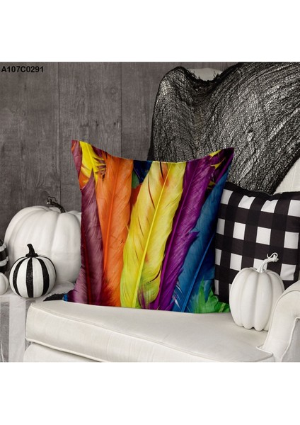 Kırlent Kılıf Çift Tarafı Baskılıdır Süet Kümaş