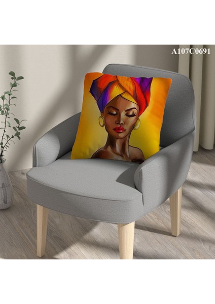 Kırlent Kılıf Çift Tarafı Baskılıdır Süet Kümaş