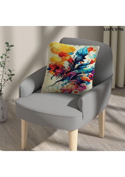 Kırlent Kılıf Çift Tarafı Baskılıdır Süet Kümaş