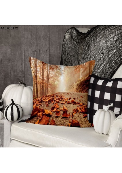 Kırlent Kılıf Çift Tarafı Baskılıdır Süet Kümaş