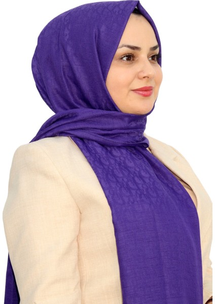 D Desen Jakarlı Pamuklu Şal EŞ5263-23
