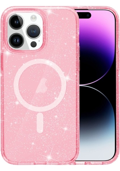 iPhone 14 Pro Max Kılıf Simli Allstar Magsafe Kapak