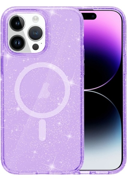 iPhone 14 Pro Max Kılıf Simli Allstar Magsafe Kapak
