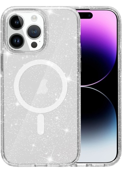 iPhone 14 Pro Kılıf Simli Allstar Magsafe Kapak