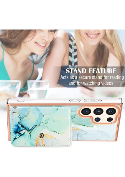 Samsung Galaxy S24 Ultra Kickstand Kart Yuvası Pu + Tpu Telefon Kapağı (Yurt Dışından) fırsatları