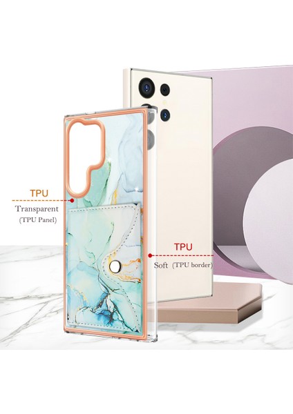 Samsung Galaxy S24 Ultra Kickstand Kart Yuvası Pu + Tpu Telefon Kapağı (Yurt Dışından) indirimleri