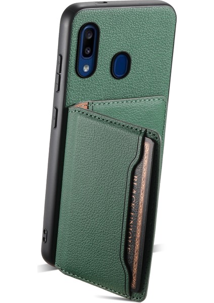 Samsung Galaxy A20 / A30 Kickstand Kılıf Kart Yuvalı Tpu+Pc+Pu Telefon Kapağı (Yurt Dışından) fiyatları