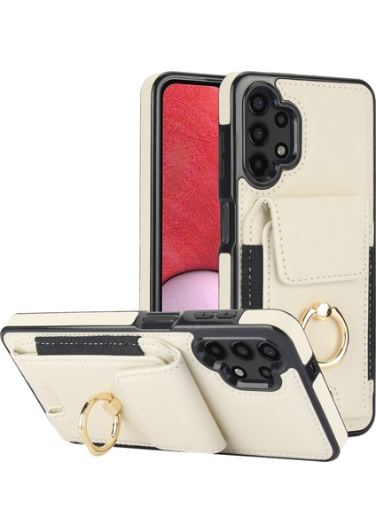 Samsung Galaxy A13 5g / 4g Deri+Tpu Telefon Kılıfı ve Döner Destekli Kart Tutucu (Yurt Dışından)