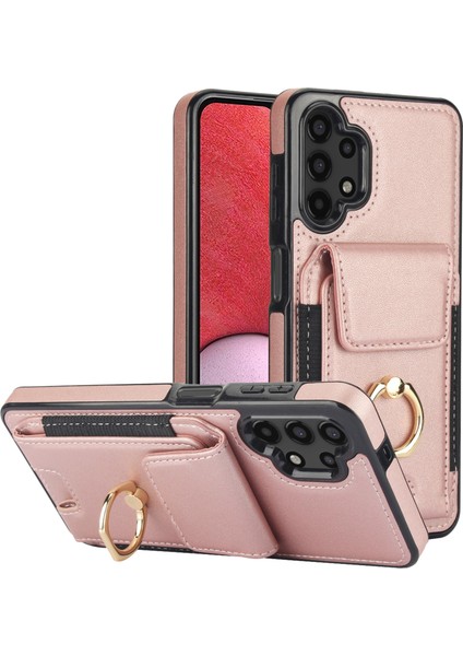 Samsung Galaxy A13 5g / 4g Deri+Tpu Telefon Kılıfı ve Döner Destekli Kart Tutucu (Yurt Dışından)