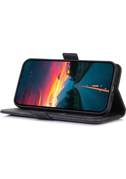 Samsung Galaxy A13 5g / A04S 4g Yan Manyetik Toka Deri Cüzdan Telefon Kılıfı (Yurt Dışından)