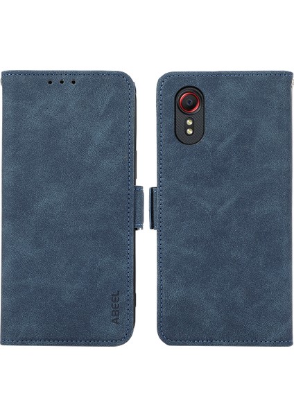 Samsung Galaxy Xcover 5 Yan Manyetik Tokalı Deri Telefon Kılıfı (Yurt Dışından)