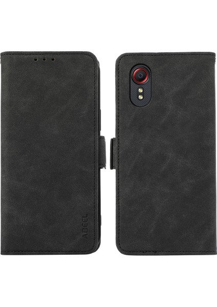 Samsung Galaxy Xcover 5 Yan Manyetik Tokalı Deri Telefon Kılıfı (Yurt Dışından)